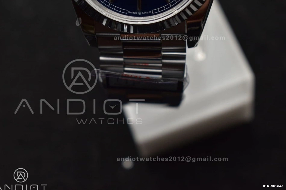 QF (Gain Best 904L V5 Edition Weight) DayDate vr3255 SS on Packable Steel President Dial Bracelet 36 Blue 672 0728